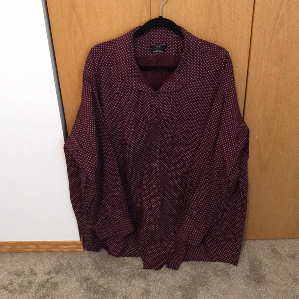 Mens plus size button up long sleeve shirt